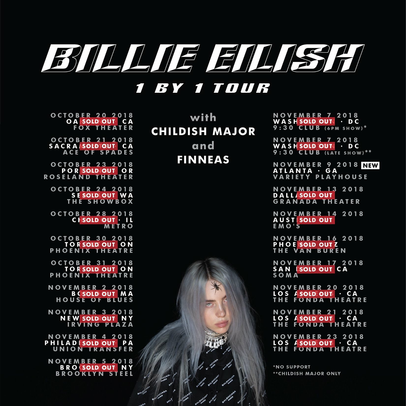 Billie Eiliah - 1 by 1 Tour Poster