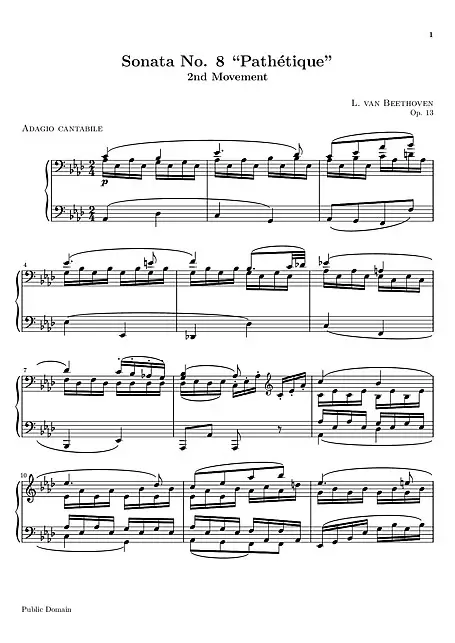 "Pathétique" sheet music
