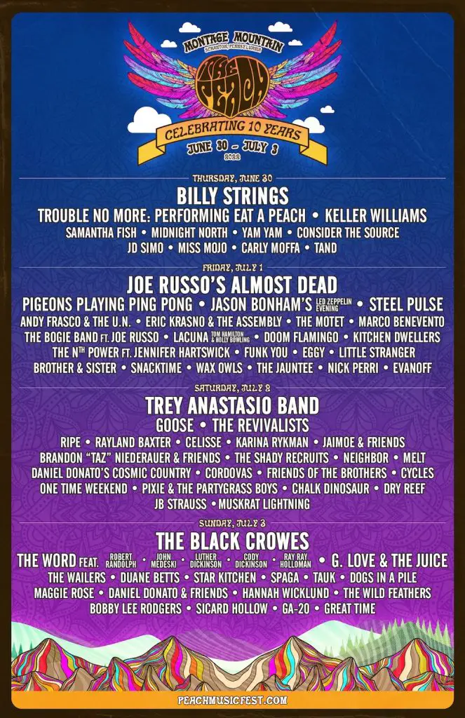 The Peach Music Festival 2022 lineup