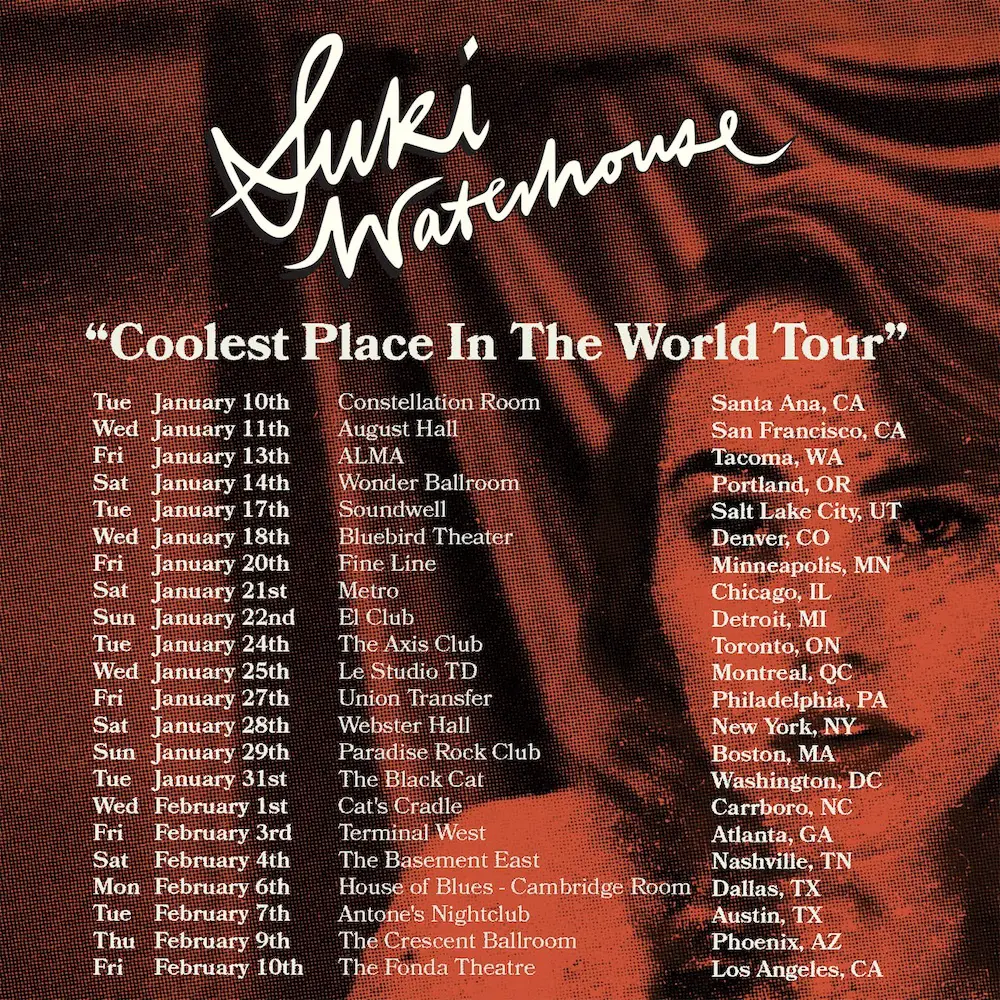 Suki Waterhouse's "The Coolest Place In The World" 2023 tour poster