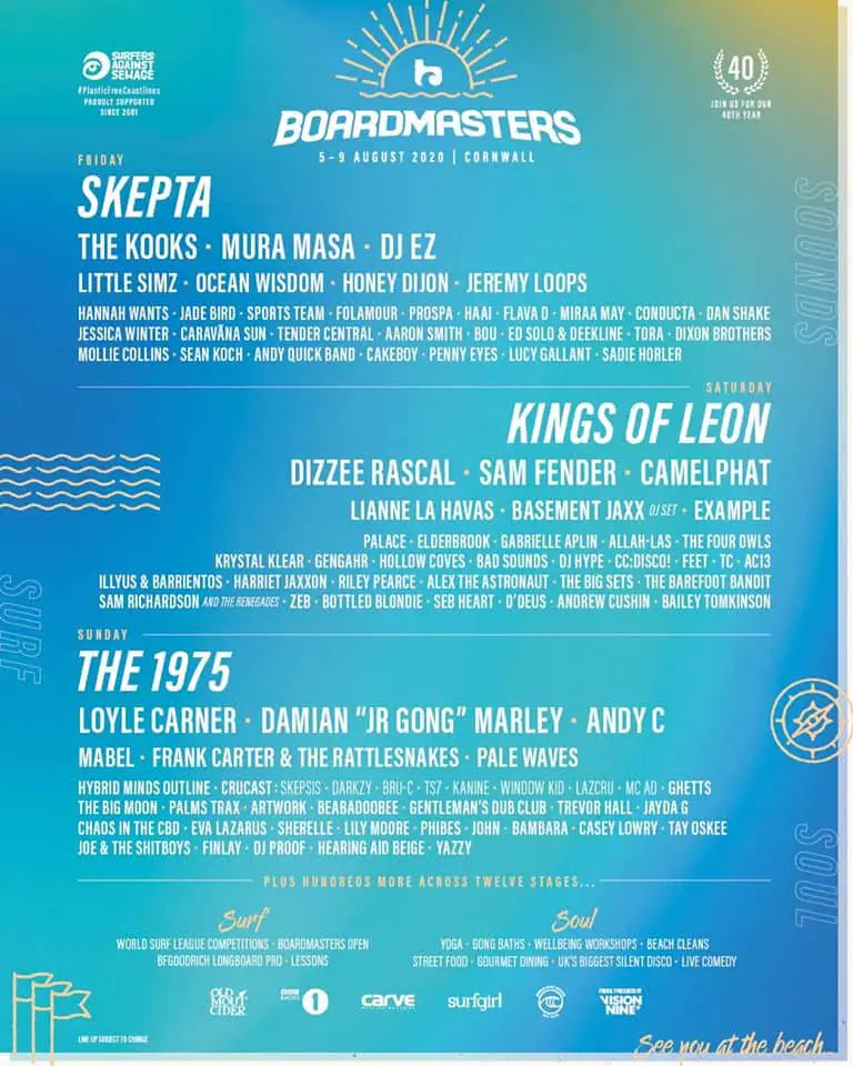 Boardmasters Festival 2020 line-up