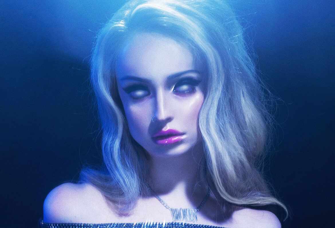 Kim Petras © Byron Spencer, illustration Lucas David