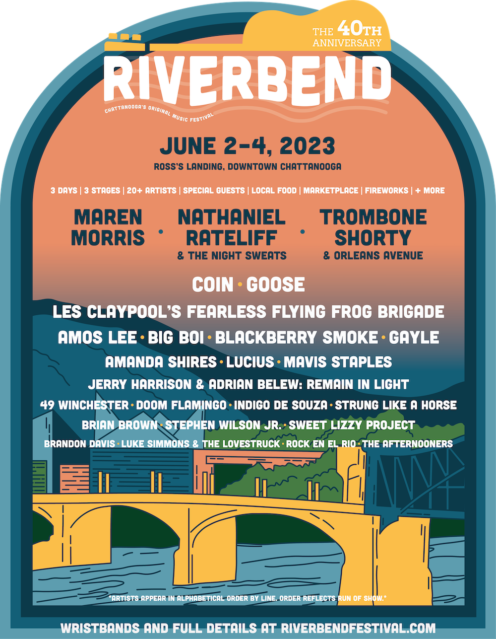2023 Riverbend Lineup Poster