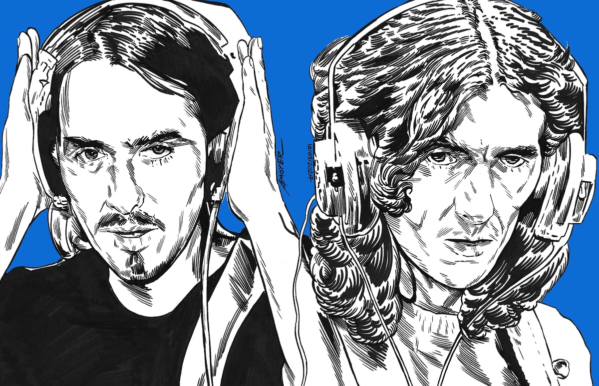 Dhani and George Harrison working on their respective sophomore records. © Aidan Moyer