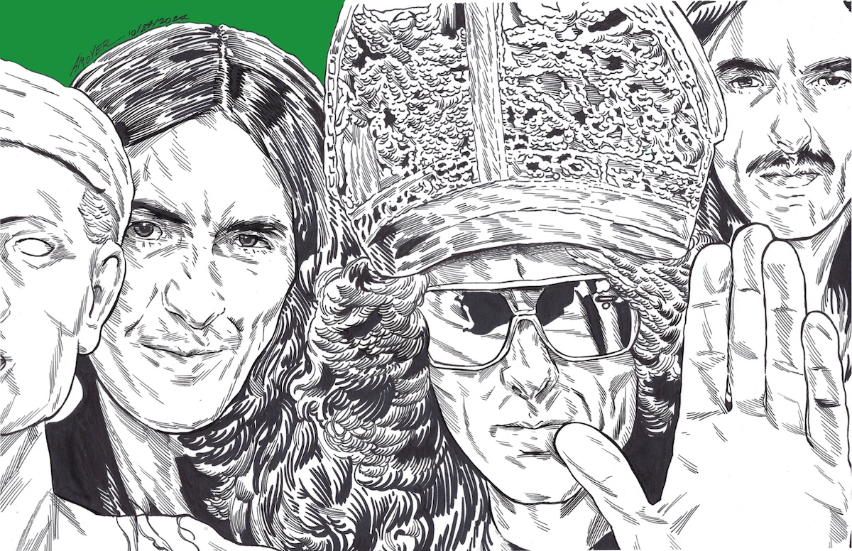 Illustrated imagery from the new ‘Living in the Material World’ deluxe booklet © Aidan Moyer