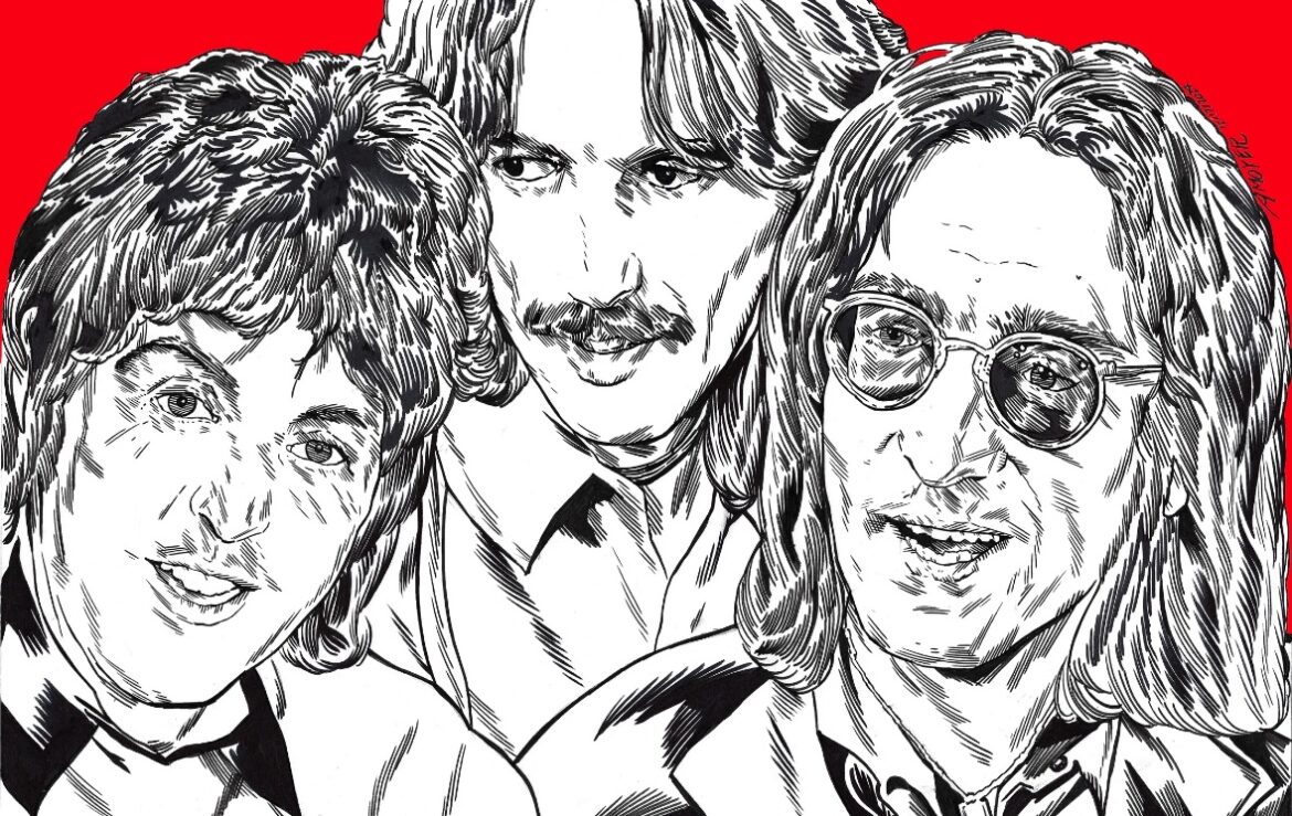 Threetles: McCartney, Harrison, and Lennon circa 1974