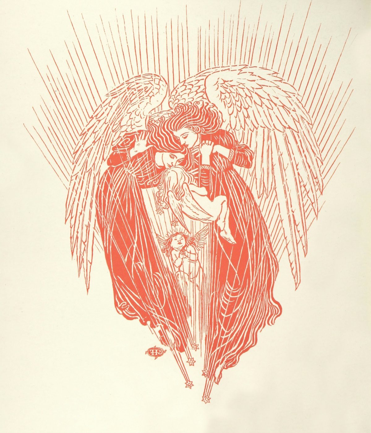 Two Angels Hugging Each Other