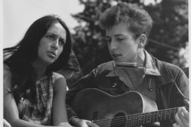 Joan Baez and Bob Dylan performing during the Civil Rights March on Washington, D.C., 1963. With permission from the National Archives.