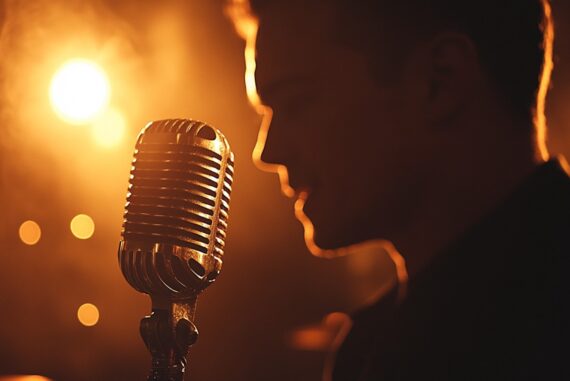 Silhouetted Vocalist with Microphone © 2025