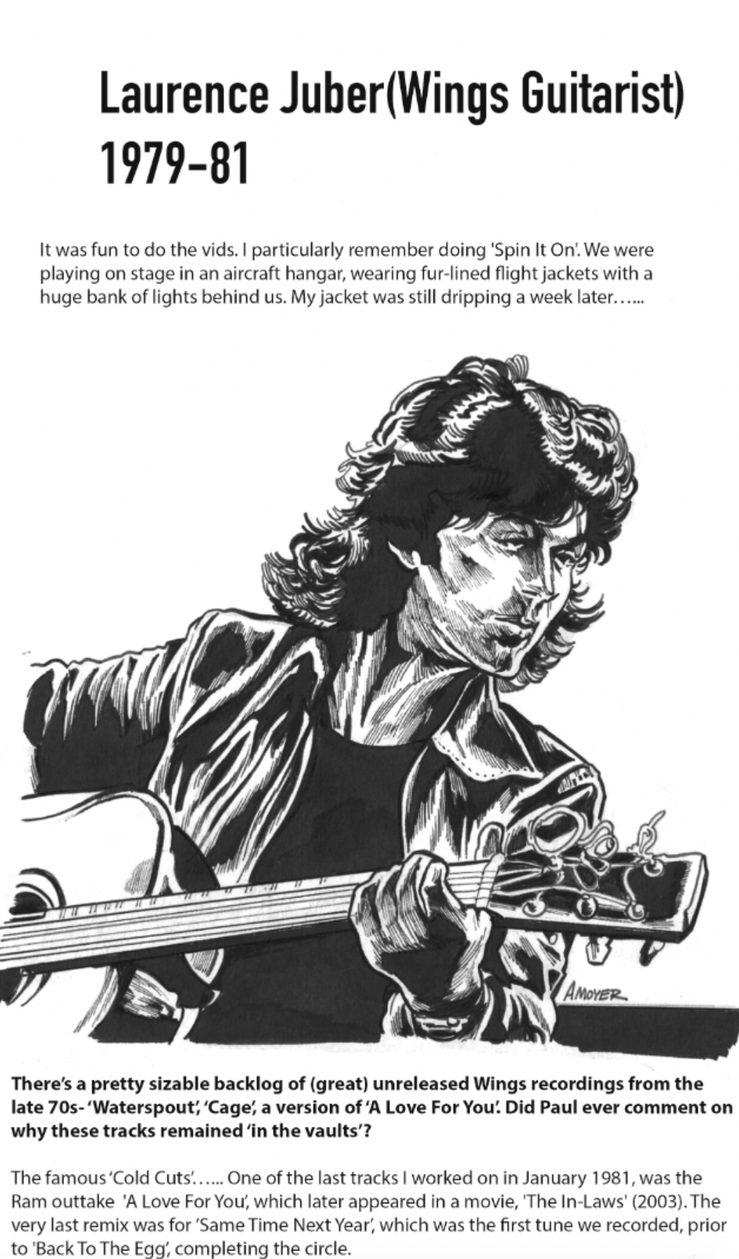 Selections from a 2020 illustrated interview with Laurence Juber