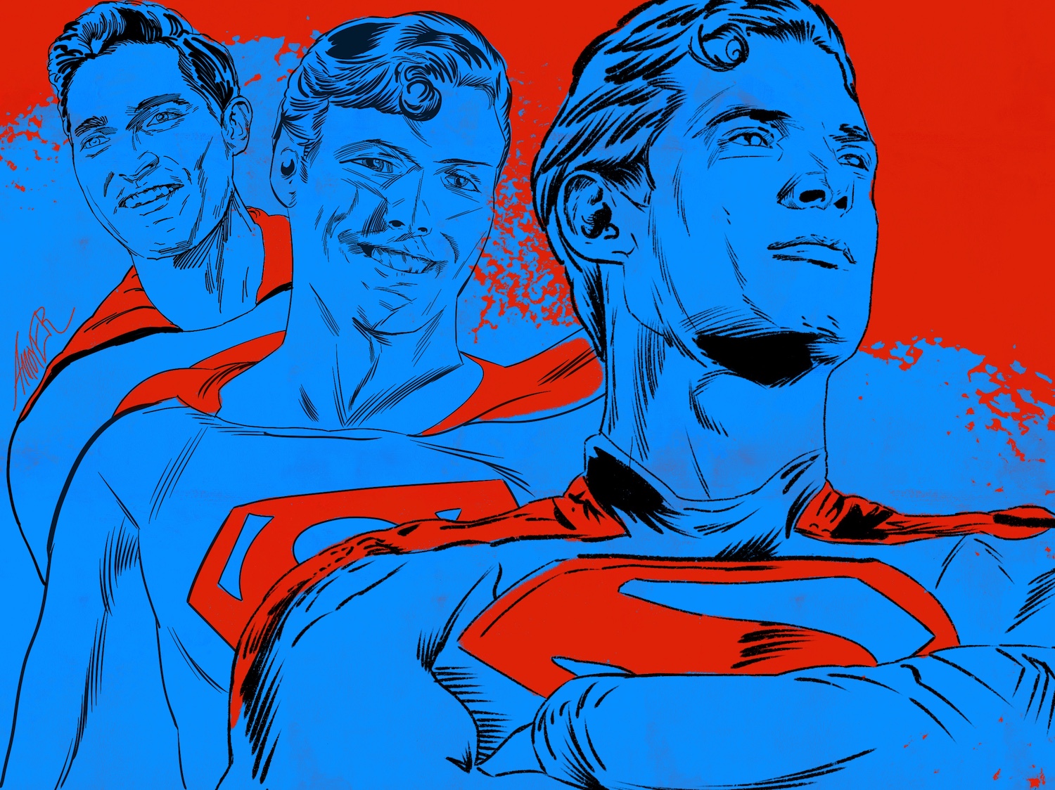 Truth, Justice and A Better Tomorrow: Tyler Hoechlin, Christopher Reeve, and newcomer David Corenswet as Superman © Aidan Moyer