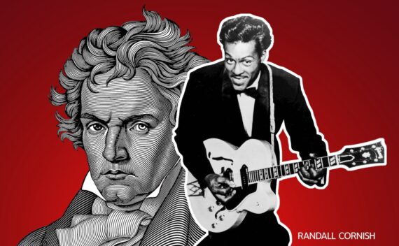 Collage created by Randall Cornish. Chuck Berry image: Creative Commons, Public Domain. Beethoven image: Gordon Johnson from Pixabay.