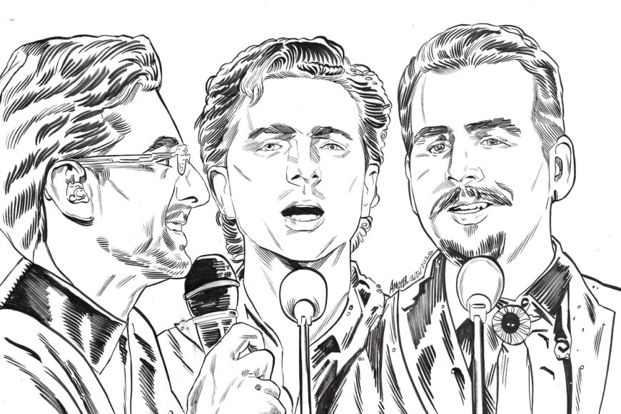 Il Volo's Piero Barone, Gianluca Ginoble and Ignazio Boschetto circa their Christmas performance, December 2025 © Aidan Moyer