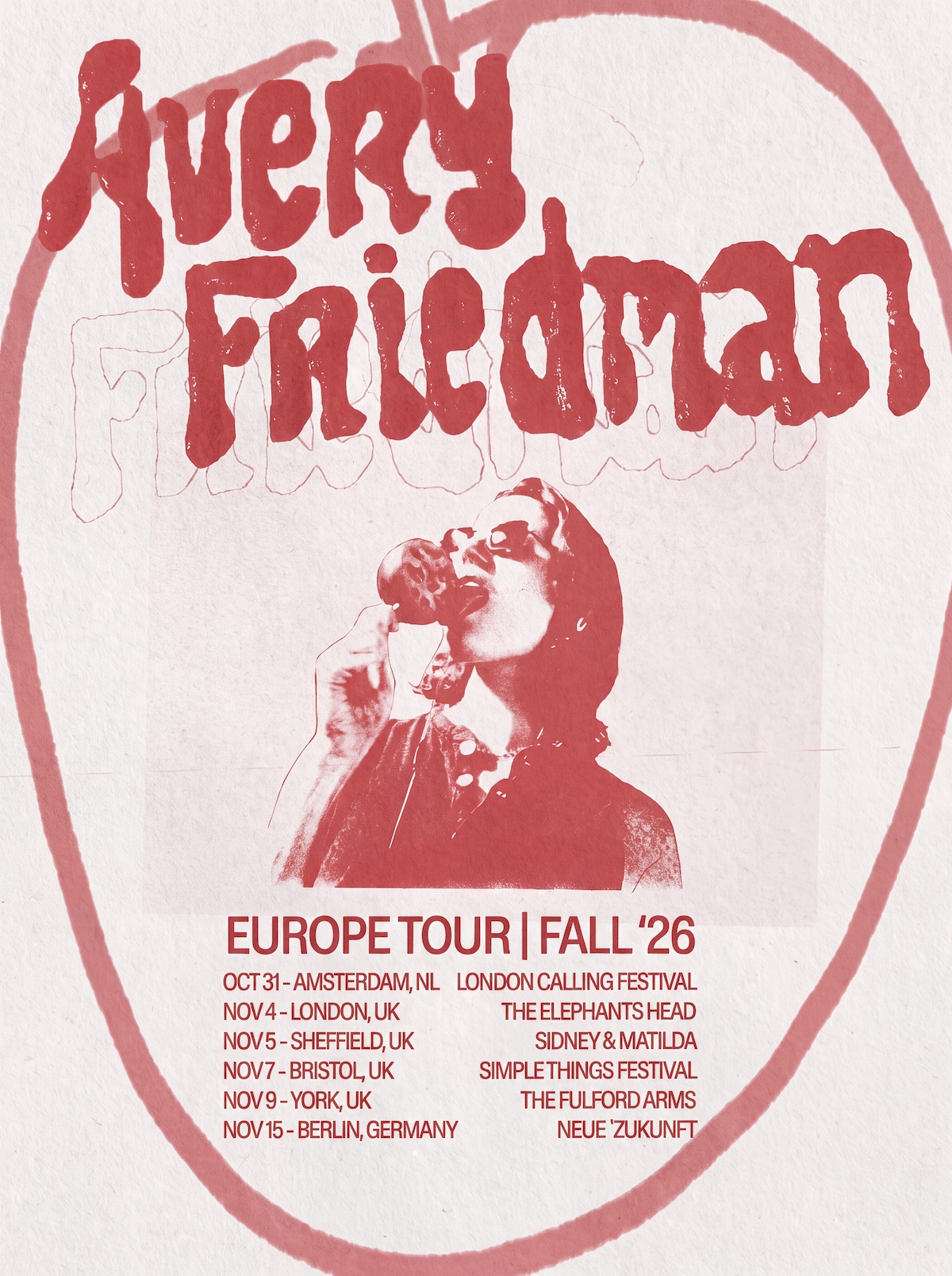Avery Friedman 2026 tour poster